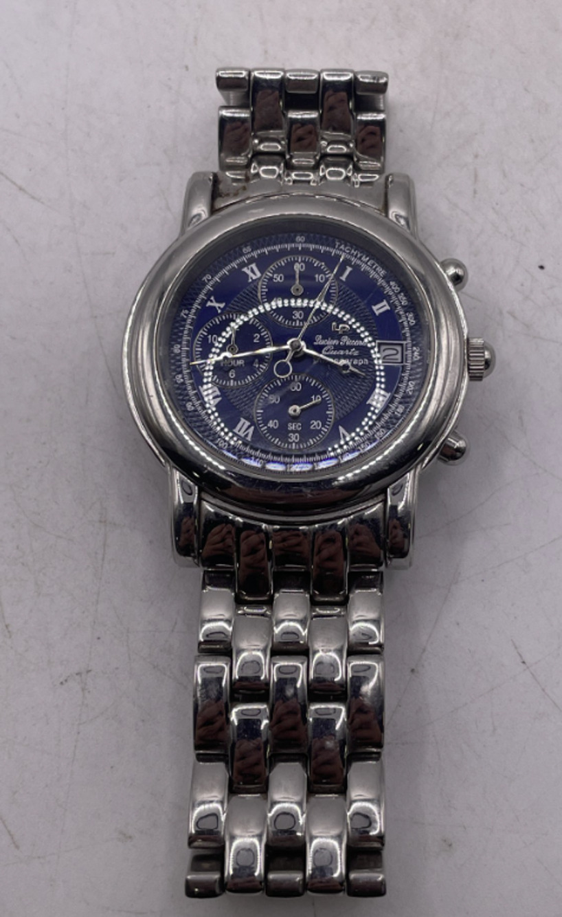 Lucien Piccard 26499BL Men's Chronograph Blue Dial Stainless Steel Watch